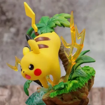 Anime Pokemon Pikachu Squirtle Mew Scena PVC Veiksmų Skaičius, 110mm Pokemon Eiti Žaidimas Betmenas Statulėlės Žaislai Dovana