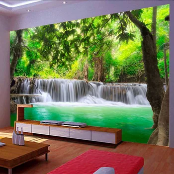 Individualų Dydį 3D Gamtos Kraštovaizdžio Krioklys Sienų Tapetai Gyvenamasis Kambarys su Sofa-lova, TV Foną, Sienos Popieriaus Ritinį Namų Dekoro