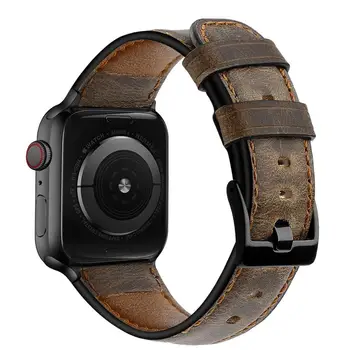 Dirželis Apple watch band 44mm 40mm iWatch 42mm 38mm Retro Karvės Odos watchband apyrankę correa už iwatch serijos 6 5 4 3 2 SE