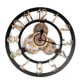Retro 3D Sieninis Laikrodis Pramonės Vintage Stiliaus Laikrodis Steampunk Pavarų Sienos romėnišką Horologe Europos Stiliaus Namų Puošybai