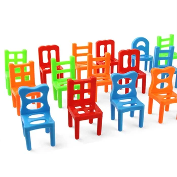 18pcs Mini Kėdės Pusiausvyrą Žaislas, Plastiko Surinkimas Krovimas Kėdės Vaikams mokomieji Šeimos Žaidimas Balansavimo Mokymo Žaislai