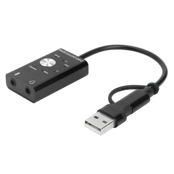 USB Išorinė Garso plokštė USB 2.0 Tipas-C-3.5 mm Lizdas, Stereo Ausinių Mikrofonas, Audio Adapteris, skirtas Laimėti 