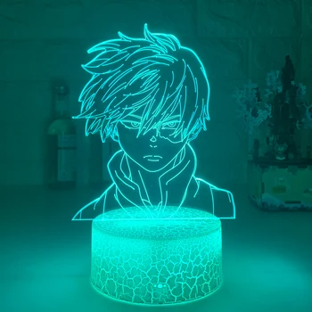 Anime Mano Herojus akademinės bendruomenės 3D Akrilo Naktį Šviesos Shoto Todoroki reverso Dizaino LED naktinė lempa Lempos Miegamojo Puošmena Stalo Lempa