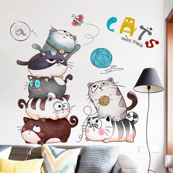 Spalvinga animacinių filmų Pastato Gyvūnų Karšto Oro Baliono Sienų Lipdukai Kūdikių Kambariai, Miegamasis, Papuošalų, Namų Dekoro Darželio Lipdukai