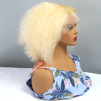 Rosabeauty HD Transparen 613 Blond Giliai Banga Nėriniai Priekiniai Žmogaus Plaukų Perukai Brazilijos Trumpas Bob Remy Priekinės Vandens Garbanotas Perukas