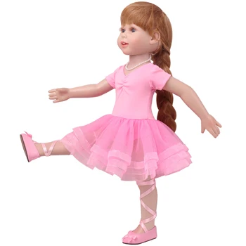 18 colių Mergaičių lėlės suknelė Amerikos naujagimių Balerinos suknelė žaislai sijonas su batai tinka 43 cm kūdikių lėlės c767