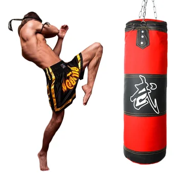 Profesinio Mokymo Fitneso MMA Bokso Perforavimo Maišas Kabo Bokso Tuščiaviduriai Sandbag sporto Salė Sunkiosios Musculation Sandbag 60-120cm