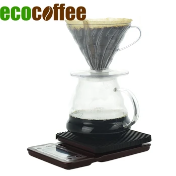Ecocoffee Apipilti Kava Nustatyti V60 Plastiko Pripper su Popieriniai Filtrai Kavos Virdulys, Virtuvės Masto su Laikmačiu Barista Priedai