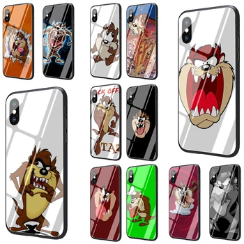 Looney Tunes Tasmanijos Velnias Taz Grūdintas Stiklas Telefono Dangtelį Atveju iPhone, SE 2020 m., 5 5s 6 6s Plius 7 8 Plus X XR XS 11 Pro Max
