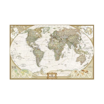 150x225cm Pasaulio Žemėlapį, Plakatų ir grafikos Švietimo Sienos Menas, Nuotraukos ant drobės, Paveikslai Office Home Dekoras