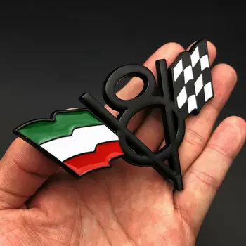 3D Metalo Italija italijos Vėliava V8 Senovinių Automobilių Kamieno Logotipas Ženklelis, lipdukas, Decal