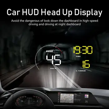 Universalus GPS Spidometras HUD A9 Automobilių OBD2 LED Galva Skaitmeninis Displėjus, Greičio Įspėjimo prekinis, galinis Stiklo Automobilis Automatinė Navigacijos Projektorius