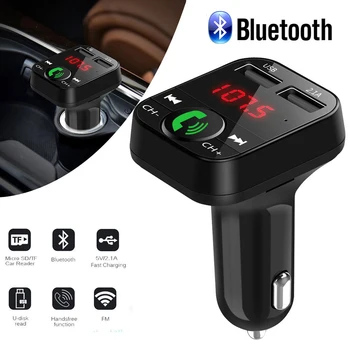 FM Siųstuvas Bluetooth Automobilinis MP3 Grotuvas LED Dual USB 4.1 Automobilinio Įkroviklio Įtampa Ekranas Micro SD TF Muzika