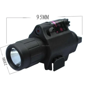 Taktinis Medžioklės Cs LED Žibintuvėlis + Lazerinis taikiklis už 20mm Geležinkelių Glock Beretta Airsoft Dažasvydis Kariuomenės Kovinį pistoletas Pistoletas Žibintai