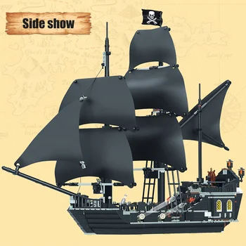 875PCS Karibų jūros Piratai Blokai Žaislai Modelis Suderinamas su Black Pearl Laivo Plytų Žaislai Vaikams Berniukams