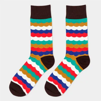 Karšto parduoti! kojinės vyrams medvilnė, 3 poros/daug aukštos kokybės spalvotų juokinga stripe socks rudens-žiemos vyrų street style laimingas ilgos kojinės