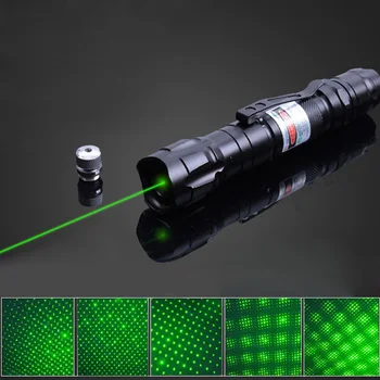 Didelės Galios Žalia/raudona/mėlyna Lazeriai Akyse Lazerinis Žymeklis Parkeris 1000m 5mW 532 nm Reguliuojamas Dėmesio taikytoją su 18650 Baterija