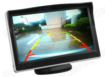 HD Automobilinis skaitmeninis spalvotas TFT LCD Ekranas 5 colių Automobilinis ekranas 2ch Vaizdo įvestis, Automobilio galinio vaizdo Kamera, atbulinės prioritetas