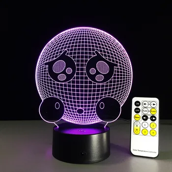 Nuotolinio Valdymo Verkti Veido Formą 3D Naktį Šviesos diodų (LED) Vizija, 7 Spalvų Keitimas USB Lentelė Akrilo Puikus Lempa Kūdikio Žaislas Dovana