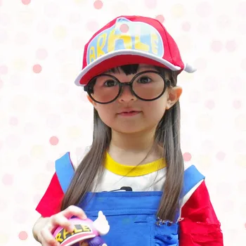 Ainiel 5 Vnt 1 Set Anime Dr. Nuosmukio Arale Cosplay Kostiumas Vaikams Suknelė/Hat/Akiniai/Kojines/T Shirt Fancy Dress Mergaitė