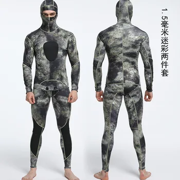 1,5 mm Vyrų Neopreno nardymo kostiumai, išlaikyti šiltas Bėrimas Apsaugai maudymosi kostiumėliai ilgomis rankovėmis Hidrokostiumą, povandeninės medžioklės snorkeling vienas gabalas liemenė