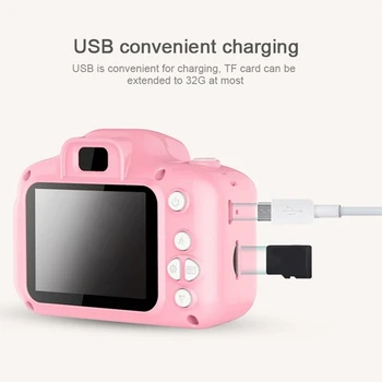 Dc500 Visą Spalvų Mini Skaitmeninis Fotoaparatas Vaikams, Vaikams, Kūdikių Mielas Kameros Vaizdo įrašą Vaiko, Kamera, Diktofonas Skaitmeninis vaizdo Kameros(Pink)