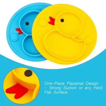 AMTOY BPA Free Baby Duck-formos Silikono Suskirstyti Bamblys Plokštės Nešiojamų Ne Slydimo Siurbimo Plokštės Vaikams, Kūdikiams ir Vaikams