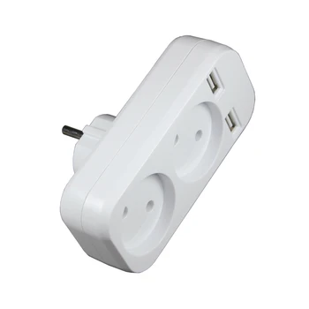 Naujas 2020 Usb kištukas adapteris 2 kištukinis lizdas su dviguba usb prievado Pop stiliaus Europos 5V 2A USB išplėtimo lizdo Z5-01 Baltos spalvos