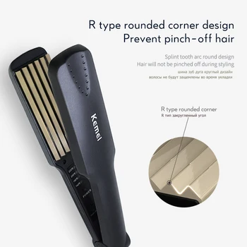 Kemei Professional Hair Curler Elektros Garbanoti Geležies Reguliuojama Temperatūra Banga Roll Deepwave Plaukų Keramikos Karšto Šukuosena Įrankiai