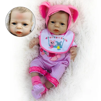 Bebes atgimusios de silikono nekilnojamojo baby doll 22inch 55cm naujagimių bebe gyvas Mergina lėlės vaikams dovanų žaisti žaislų namai