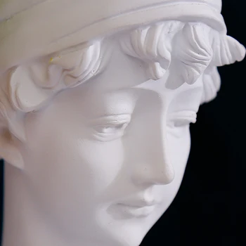 Derva Vazonas Galvos Charakterio Britų Mergaitė Portretas Veido Vaza Lentelė Baltos Gėlės Sodinamoji Patalpų Skulptūra Minkšta Apdaila