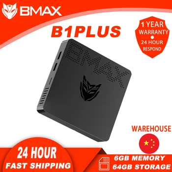BMAX B1Plus Nešiojamų Desktop Mini PC su Intel Celeron N3350 Dual-HDMI Sąsaja 6GB Atmintis 64GB Saugojimas
