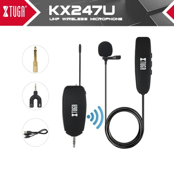 XTUGA UHF Belaidžio Lavalier Atvartas Mikrofono Sistema,Live Įrašymo Mic su Įkraunama Siųstuvas&Imtuvas už Transliaciją,Vlog