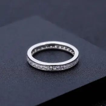 GEM BALETO Vestuvinį Žiedą, Moterims, Klasikinis EF spalva Moissanite 925 Sterlingas Sidabro Vestuvių & Vestuvinis Žiedas bižuterijos