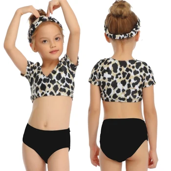 2020 metų Vasaros Bikinis Vaikams maudymosi kostiumėlį Kūdikių Mergaičių Maudymosi kostiumai Viršūnes +Trumpas Paplūdimio Maudymosi Kostiumėlis Dviejų dalių Vaikai Paplūdimio Nustatyti 2-14Y