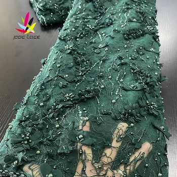 3d Gėlės Aukštos Kokybės Nigerijos Rankų darbo Karoliukai prancūzų Nėriniai Išsiuvinėtu Tiulio Nėrinių Audinio Vestuvinė Suknelė 2020 m.