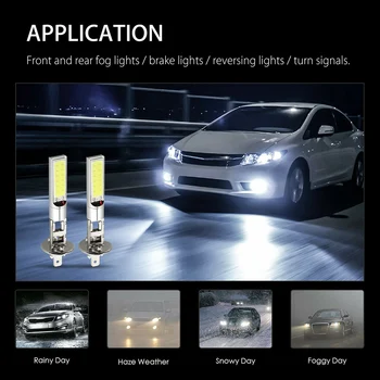 AOSHIKE 4PCS Balta H1 H3 LED Žibintų Aukšto artimąsias SMD Šviesos Lemputės Transporto priemonės Lempos Dieną Veikia Lengvųjų Automobilių, Sunkvežimių Rūko Važiavimo Led
