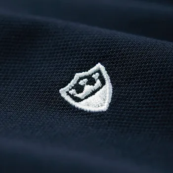 KUEGOU 2020 m. Rudenį Medvilniniai Siuvinėjimo Juodos spalvos Polo Marškinėliai Vyrams Mados ilgomis Rankovėmis Slim Poloshirt Vyrų Plius Dydis Drabužių 88085