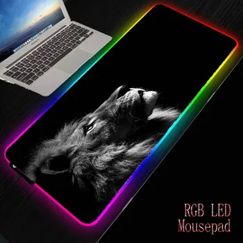 MRG black lion Pelės kilimėliai RGB LED Kompiuterio darbalaukio Pelės padas guminis pagrindo arba LED padas žaidėjus žaidimų