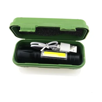 Nešiojamų Mini Kolonėlė Zoom COB LED 3 Režimo Vandeniui Žibintuvėlis Įkraunamas Kišeninis Žibintuvėlis