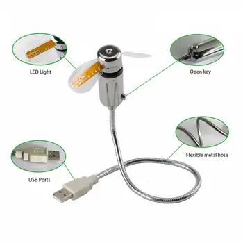 Ingelon mini usb ventiliatorius LED Laikrodis Kietas Spalvinga ar Temperatūros Ekranas Ventiliatorius Reguliuojamas USB Mini PC power bank LED USB Ventiliatorius