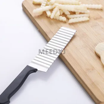 Nerūdijančio plieno daugiafunkcinis virtuvinis peilis bulvių slicer mini banga bulvių peilis bulvių peilis pjovimo įrankis, virtuvės reikmenys