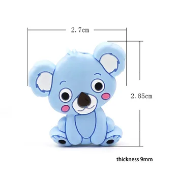Fkisbox 20pc Mini Koala Silikonu Padengia Teether Karoliukai Bpa Free 