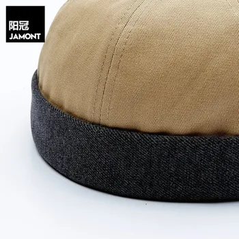 JAMONT 2018 Naujas Kinų Stiliaus Turas Skrybėlę Unisex Snapback Pora Kepurės Flanging vientisos spalvos Mados vyriškos kepurės
