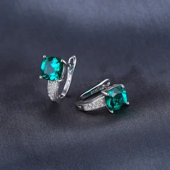 JewelryPalace Sukurta Nano Smaragdas Įrašą Auskarai 925 Sterlingas Sidabro Auskarai Moterims, Brangakmenių Korėjos Earings Bižuterijos