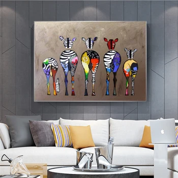 Abstrakti Zebra Drobė Meno Tapybos Ant Sienos Afrikos Gyvūnų, Menas, Plakatų ir grafikos Šiuolaikinio Gyvenimo Kambario Sienų Dekoras