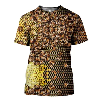 Drop laivyba vasarą Naujas Mados Marškinėlius vabzdžių, Bičių Spausdinti Vyrai Moterys Marškinėlius, O-Kaklo Viršūnes Atsitiktinis Harajuku 3D marškinėliai