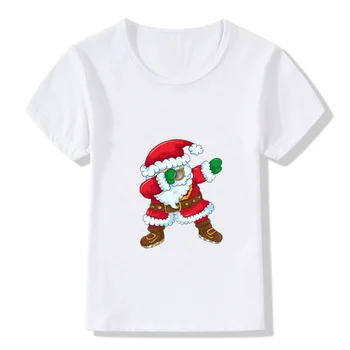 2018 M., Mergaitė, Berniukas, Juokingi Marškinėliai Vaikams Paglostyti Santa Claus Modelis T-Shirt Apvalus Apykaklės Vaikas Kalėdų Animacinių Filmų Drabužiai