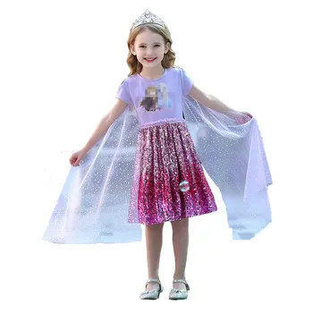 Sniego Karalienė Dress Jazminų Cosplay Mergaičių drabužius Vasaros suknelė Paauglių mergaičių drabužius Vaikas, Mergaitė, Princesės Suknelė