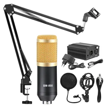 BM 800 Studija Mikrofonas Kompiuterių specialistas Kondensatoriaus Mikrofonas Įrašymo Mikrofon Karaoke Mikrofonus Microfone bm-800